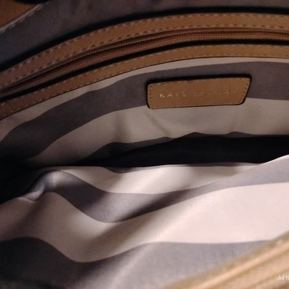 Kate Landry Tan Handbag/Crossbody with Bamboo Handles & A Crossbody Strap BNWOT - Picture 6 of 10